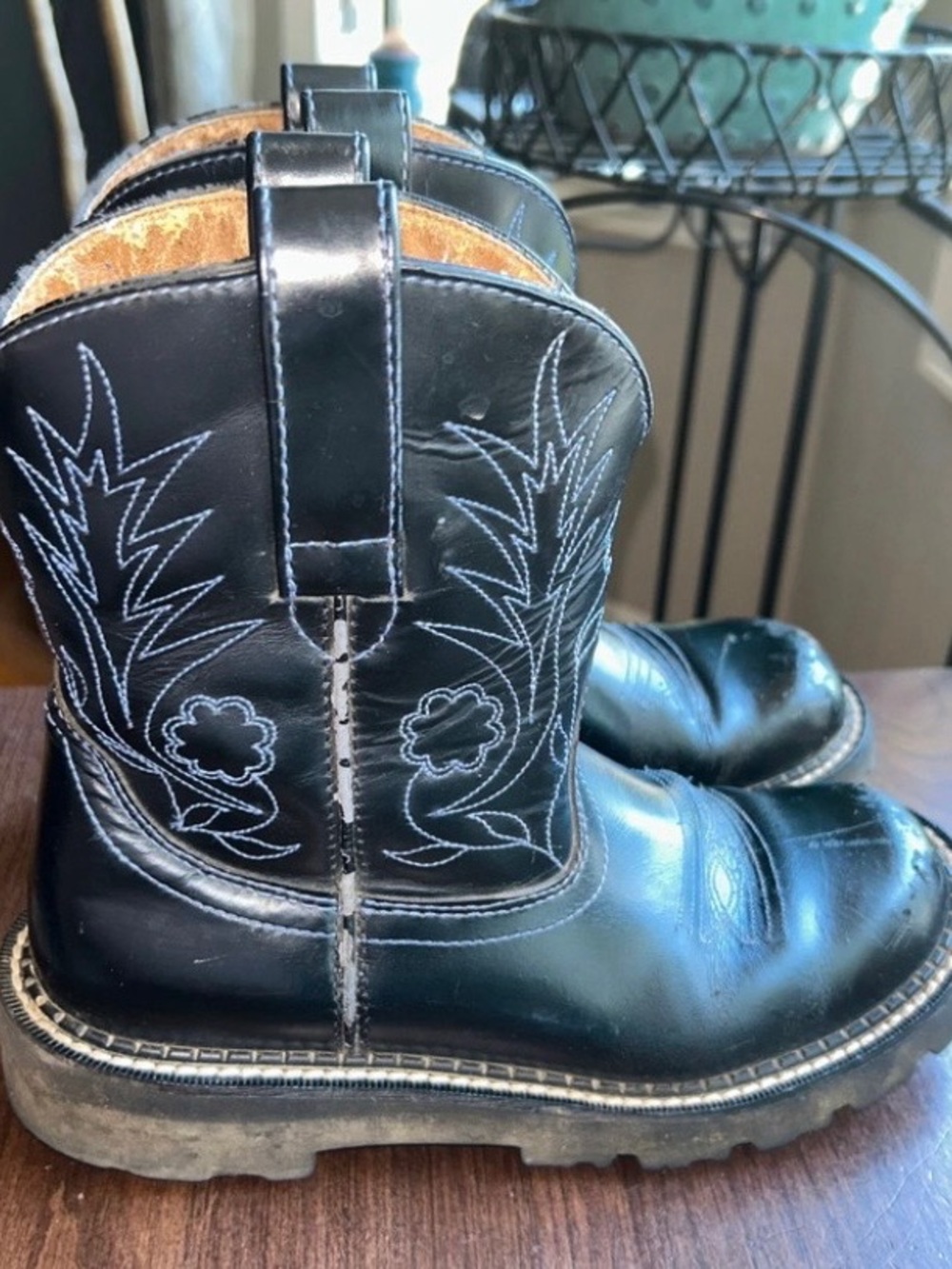 Ariat ATS Fatbaby Women’s Black Leather Westwrn Cowboy Boots